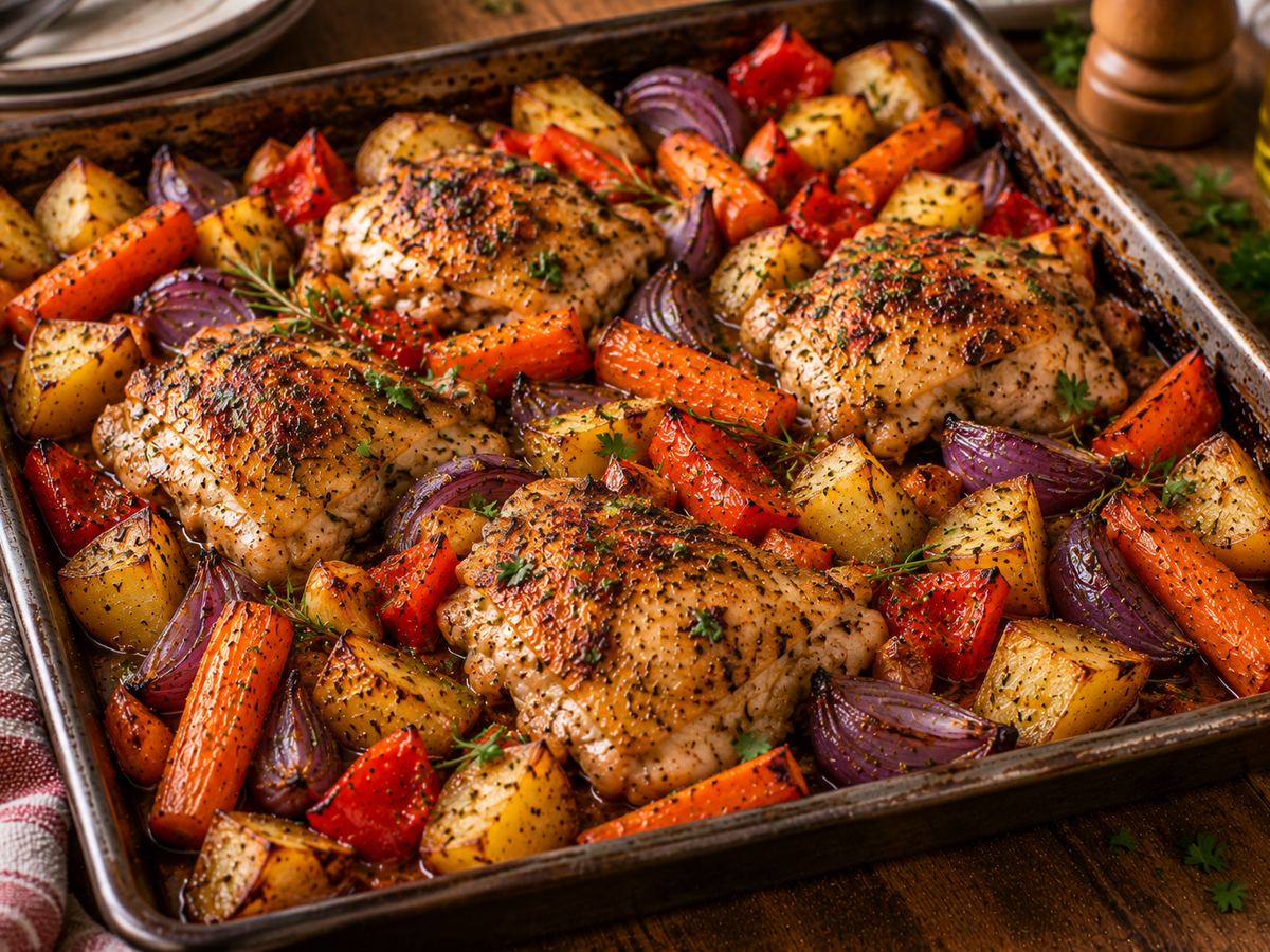 Chicken & veg tray bake