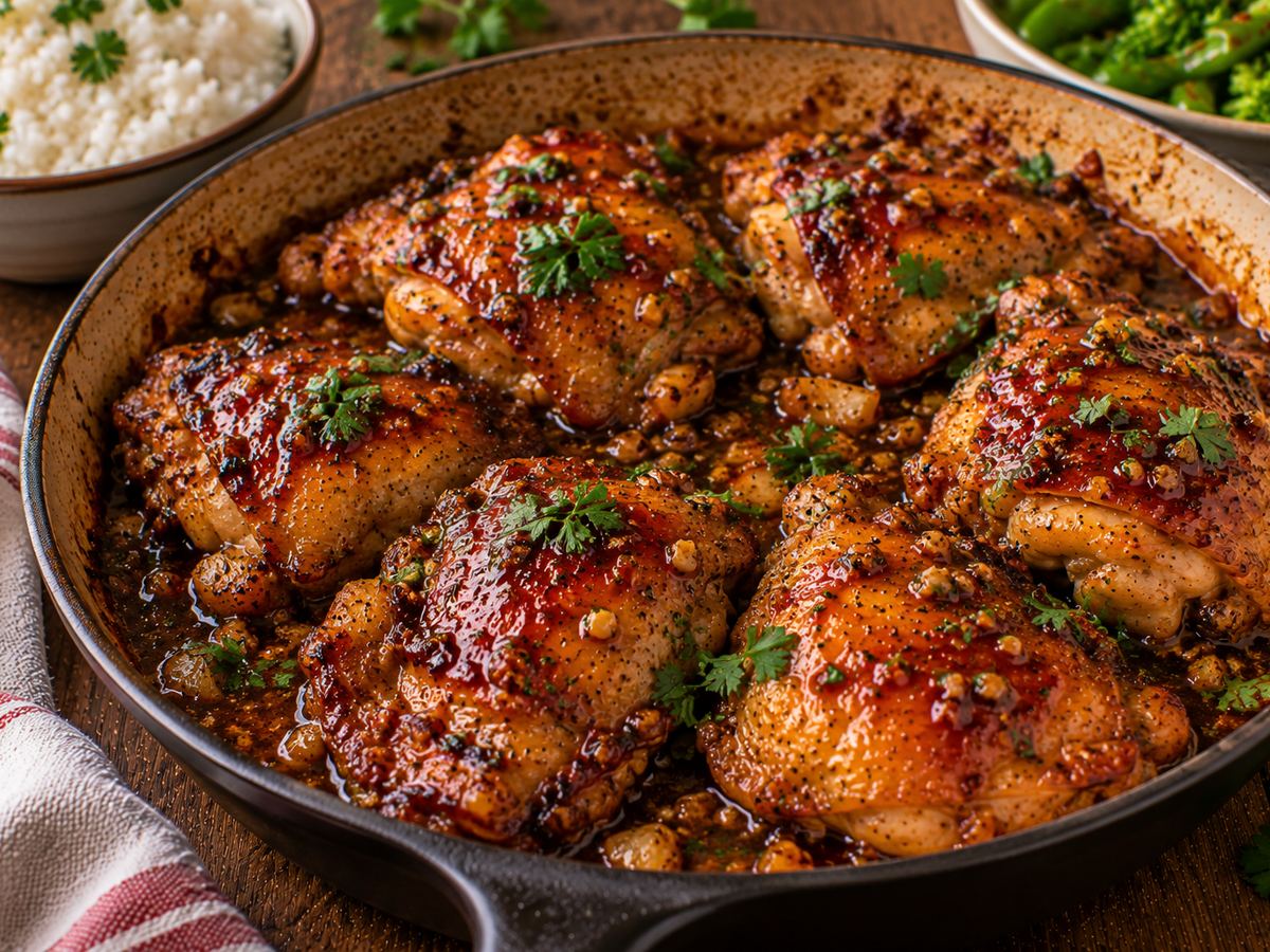 Honey garlic chicken thighs