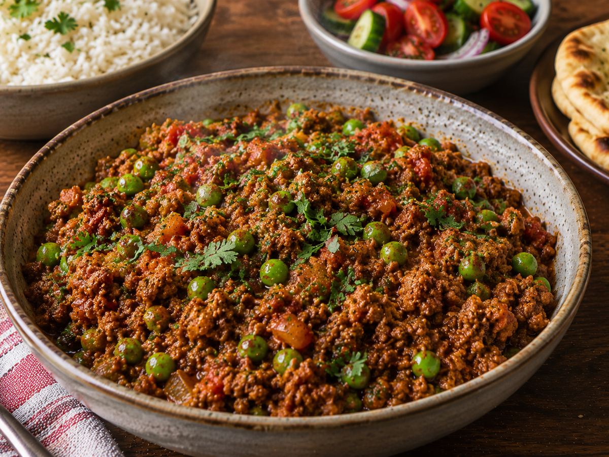 Beef keema with peas