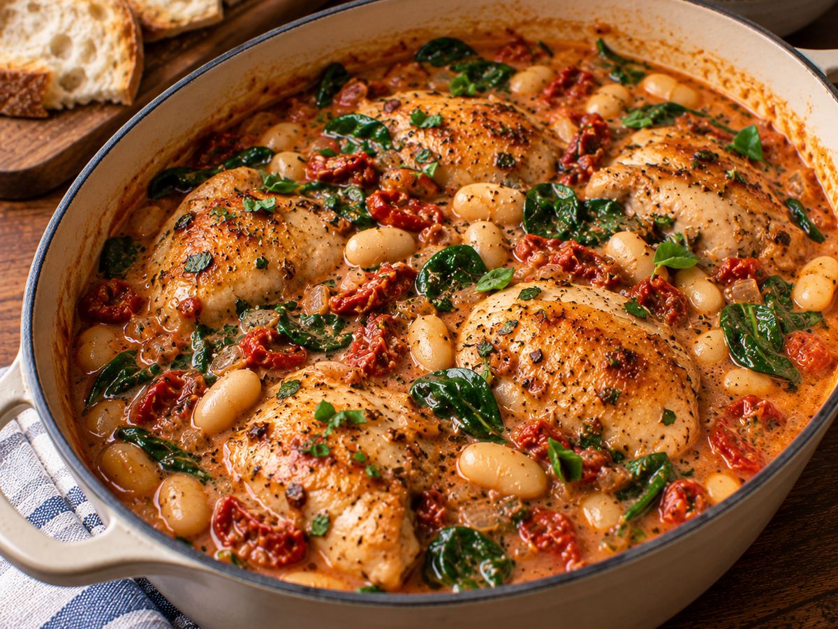 Tuscan-style chicken & butter bean stew