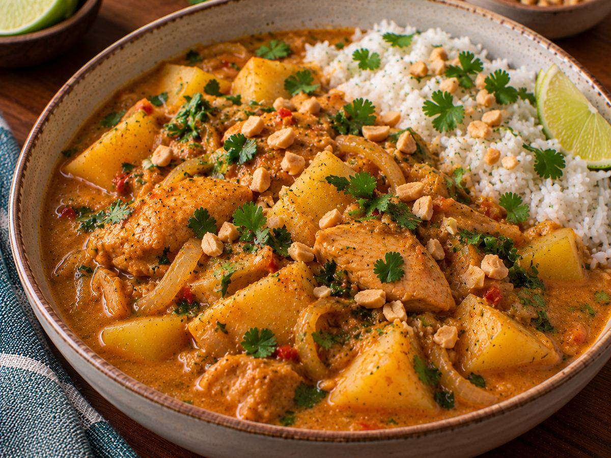 Thai-style peanut chicken & potato curry