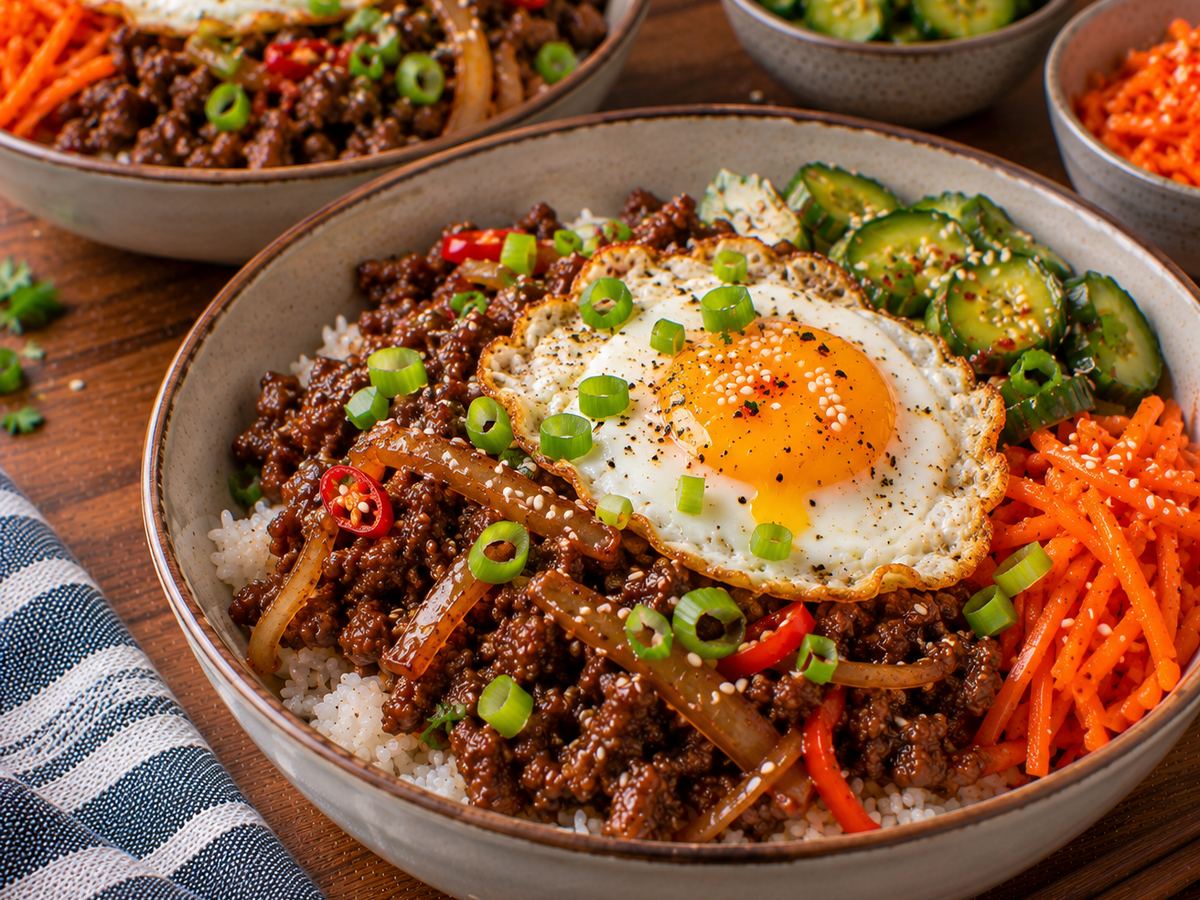 Korean-style beef rice bowls