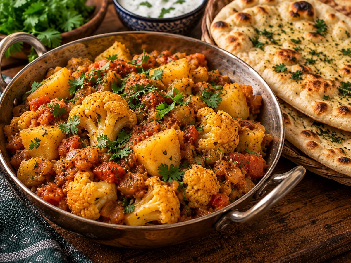 Aloo gobi with naan