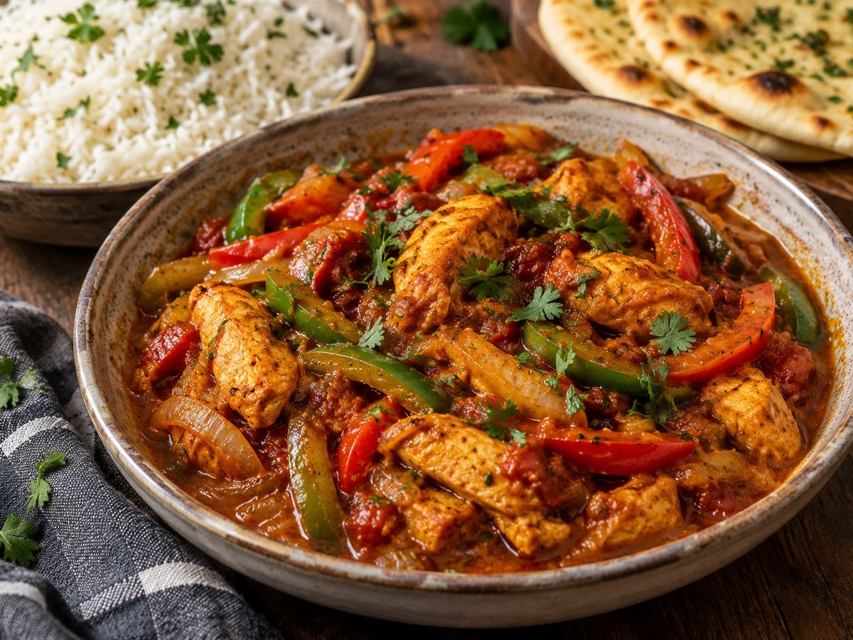 Chicken jalfrezi-style curry