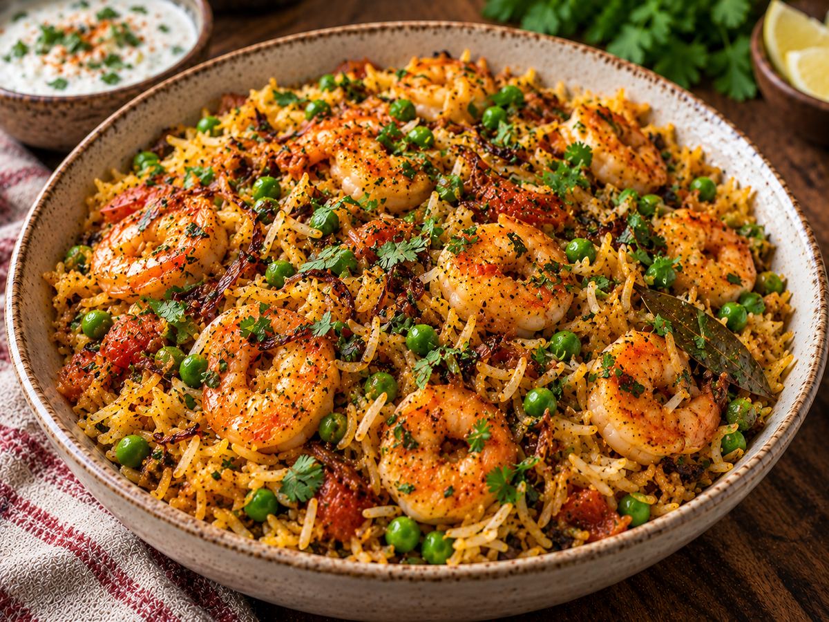 Prawn biryani