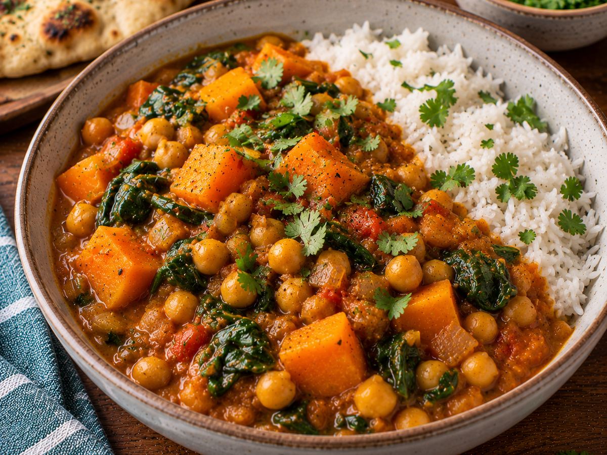 Chickpea & butternut squash curry