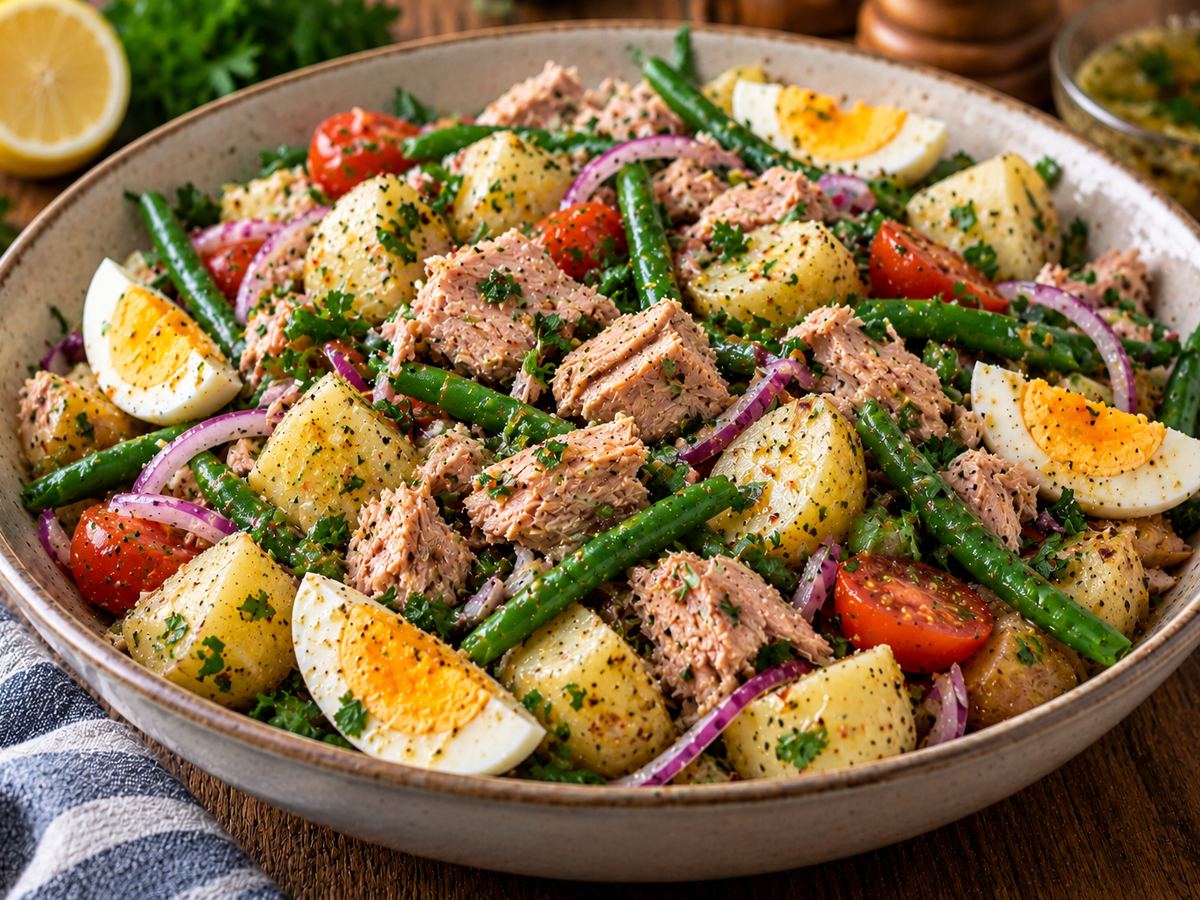 Tuna Niçoise-style potato salad