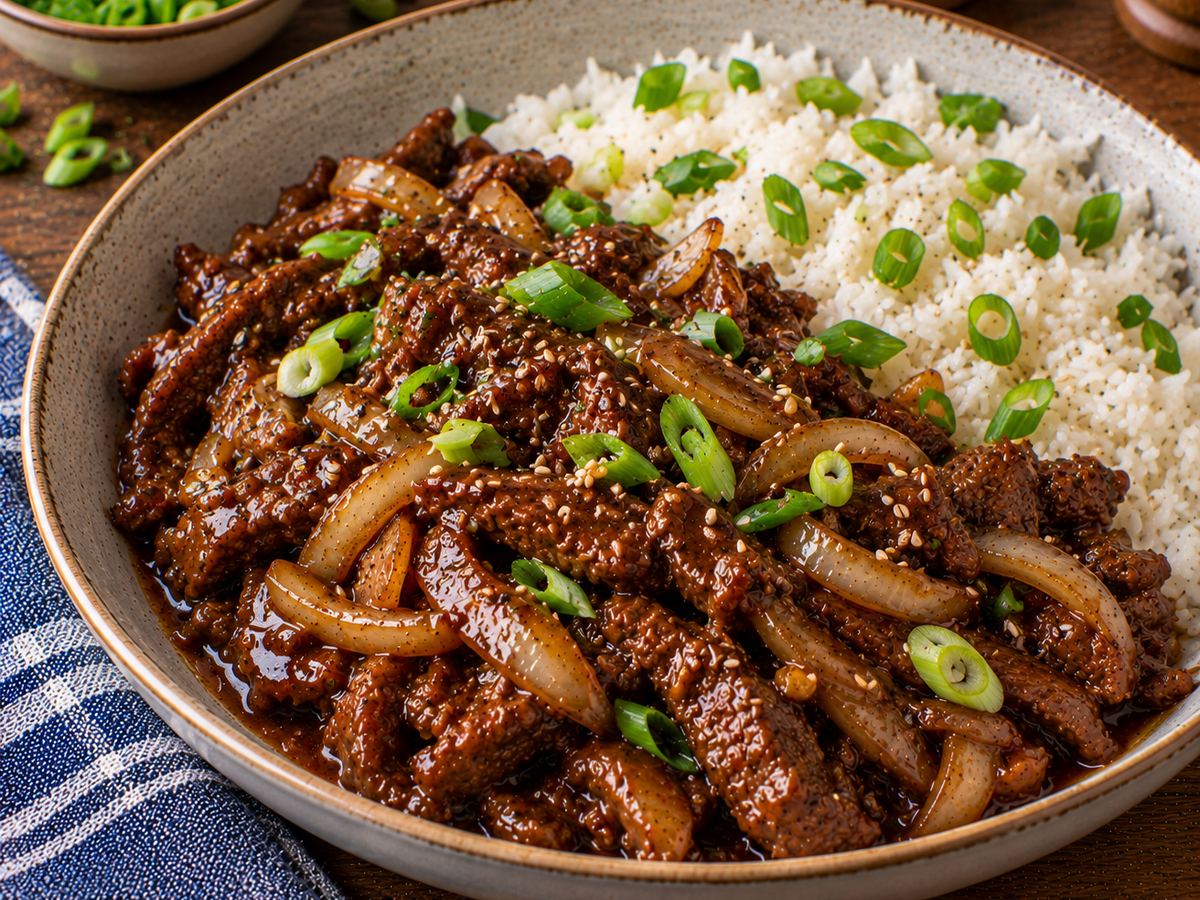 Mongolian-style lamb stir-fry
