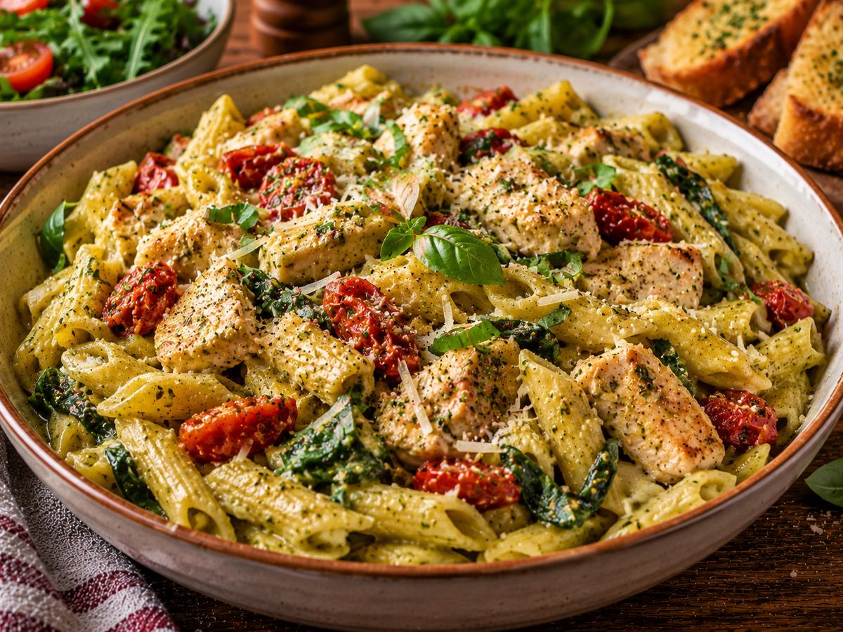 Turkey pesto pasta