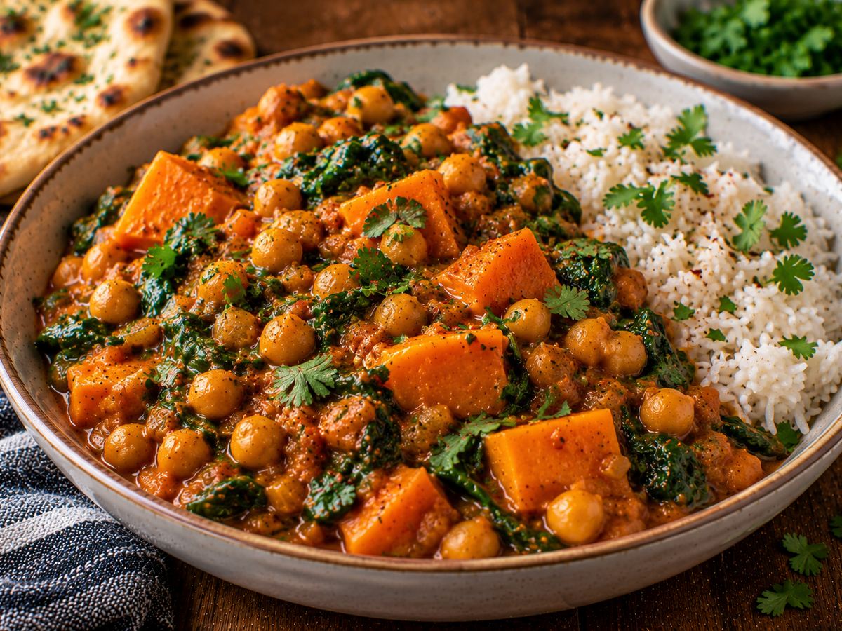 Sweet potato & chickpea curry