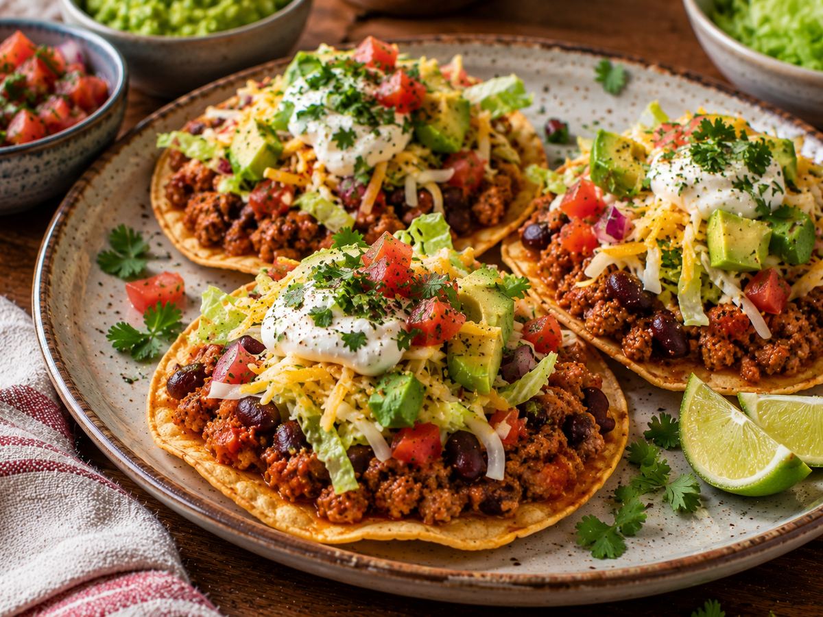 Turkey & bean tostadas