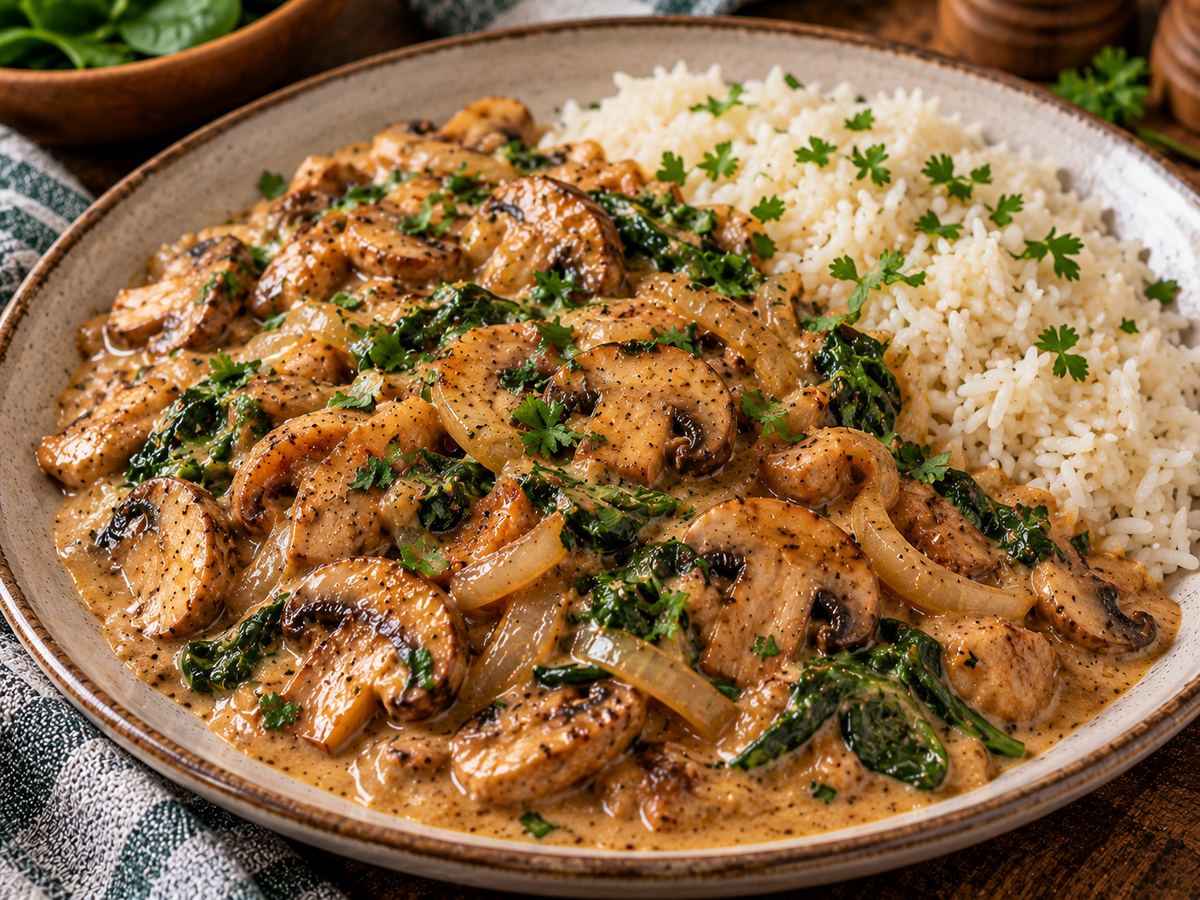 Mushroom stroganoff