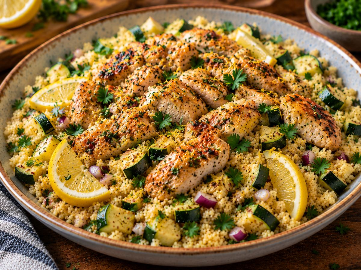 Lemon & garlic chicken couscous