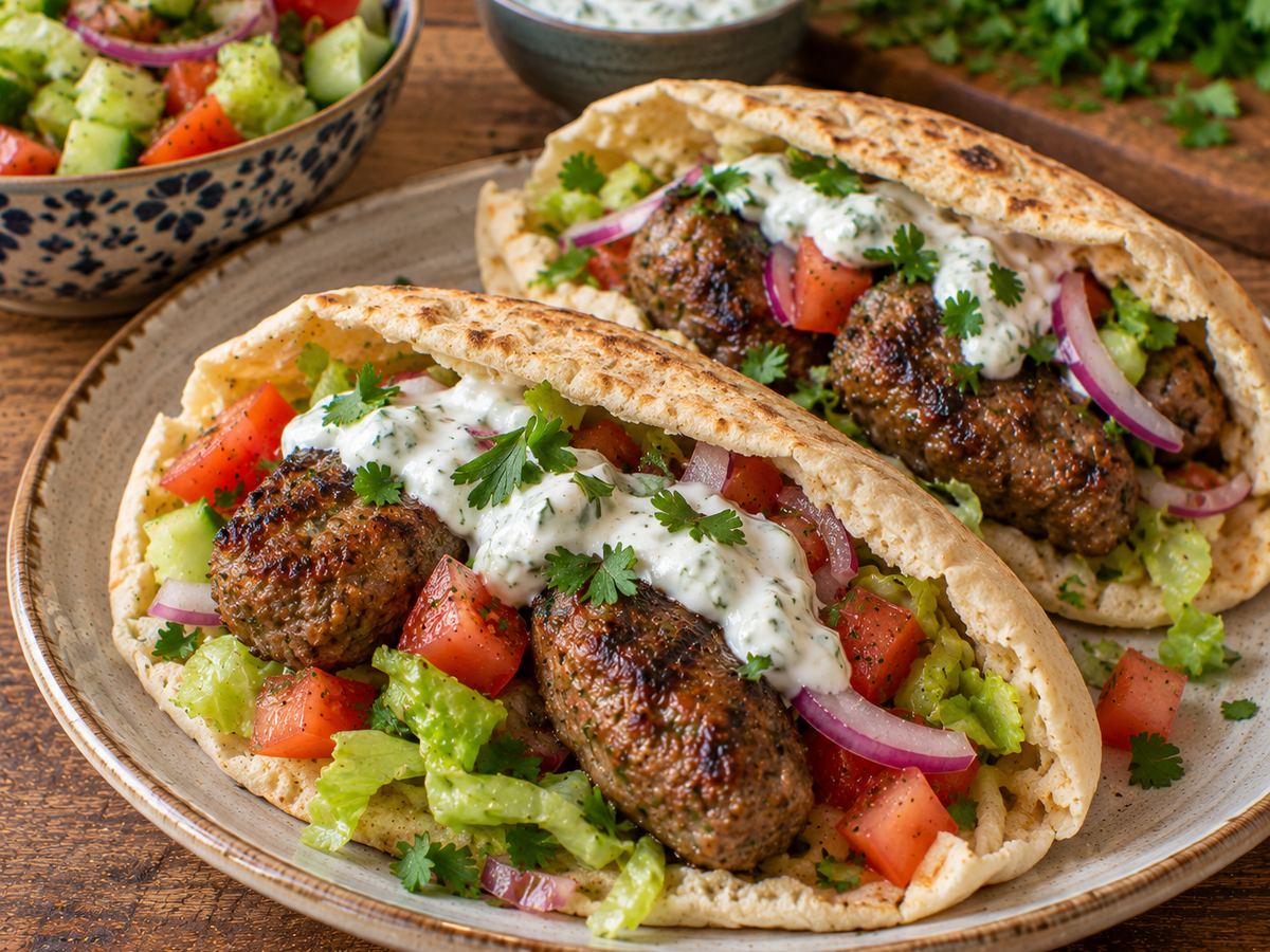 Lamb kofta pittas
